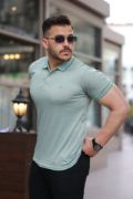 Erkek Yakalı Kagi Kumaş Kısa Kollu T-shirt resmi